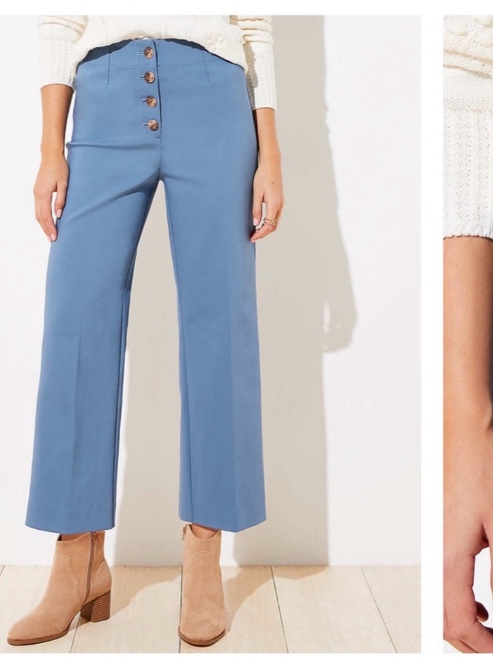 Loft high waist button front ankle pants size 12